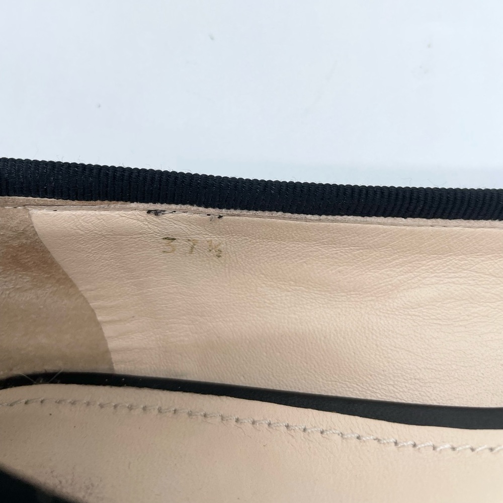 Prada Black leather pointed toe ballet flats 37.5 - Picture 5 of 11